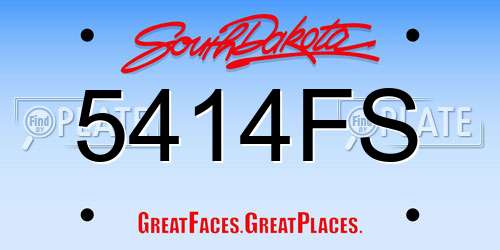 5414FS South Dakota License Plate