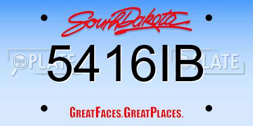 5416IB South Dakota License Plate
