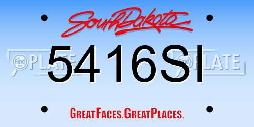 5416SI South Dakota License Plate