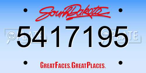 5417195 South Dakota License Plate