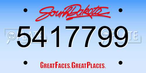 5417799 South Dakota License Plate
