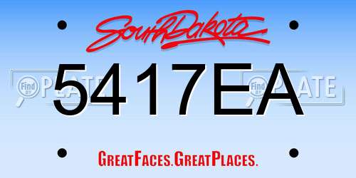5417EA South Dakota License Plate
