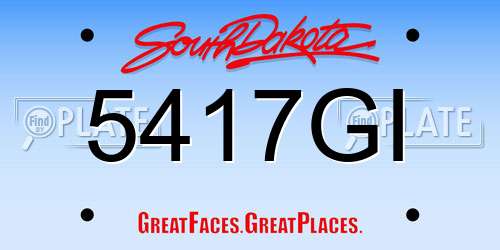 5417GI South Dakota License Plate