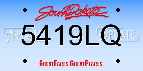 5419LQ South Dakota License Plate