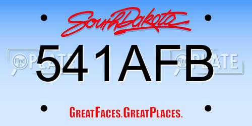 541AFB South Dakota License Plate