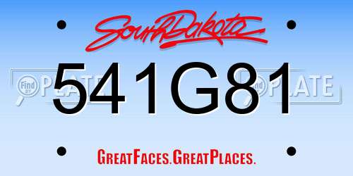 541G81 South Dakota License Plate