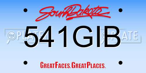 541GIB South Dakota License Plate