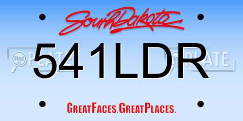 541LDR South Dakota License Plate
