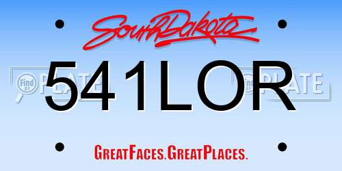 541LOR South Dakota License Plate