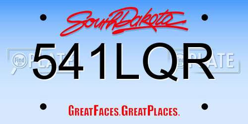 541LQR South Dakota License Plate