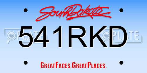 541RKD South Dakota License Plate