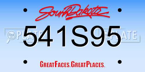 541S95 South Dakota License Plate