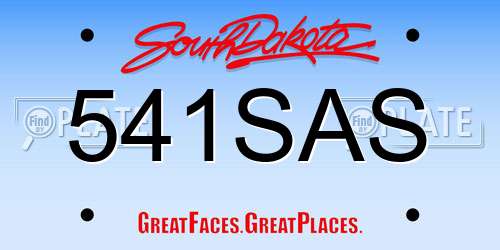 541SAS South Dakota License Plate