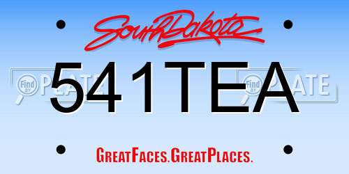 541TEA South Dakota License Plate