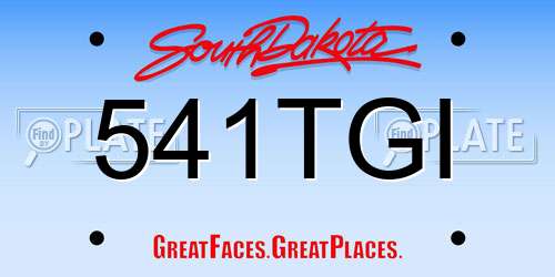 541TGI South Dakota License Plate
