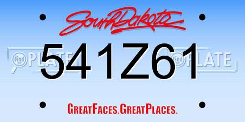 541Z61 South Dakota License Plate