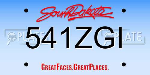541ZGI South Dakota License Plate
