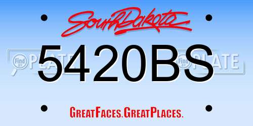 5420BS South Dakota License Plate
