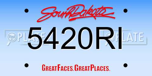 5420RI South Dakota License Plate