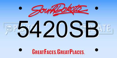 5420SB South Dakota License Plate
