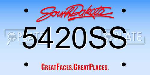 5420SS South Dakota License Plate