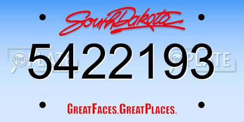5422193 South Dakota License Plate