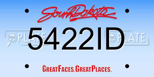 5422ID South Dakota License Plate