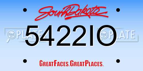 5422IO South Dakota License Plate