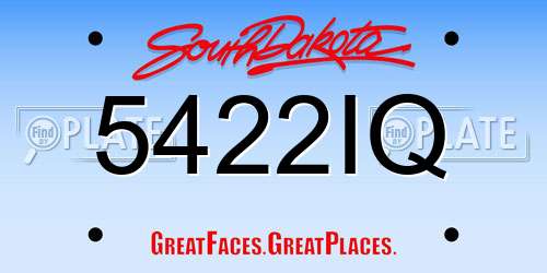 5422IQ South Dakota License Plate