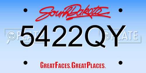 5422QY South Dakota License Plate
