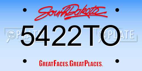 5422TO South Dakota License Plate