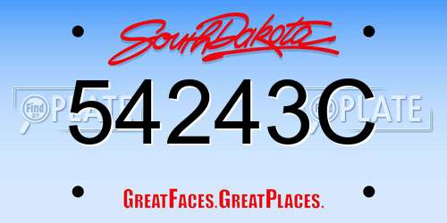 54243C South Dakota License Plate