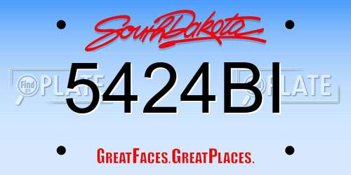 5424BI South Dakota License Plate