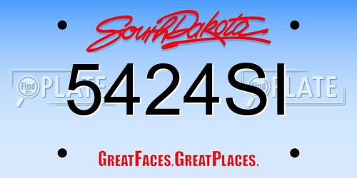 5424SI South Dakota License Plate