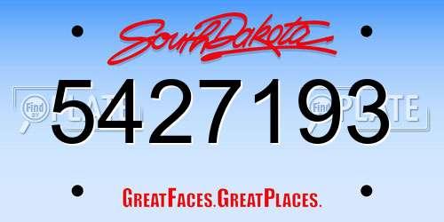 5427193 South Dakota License Plate