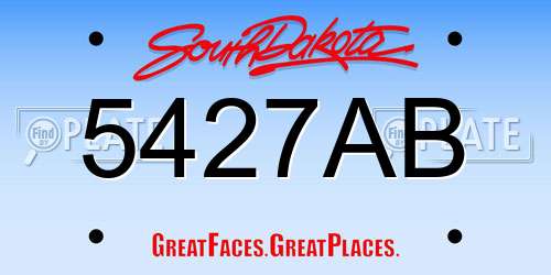 5427AB South Dakota License Plate
