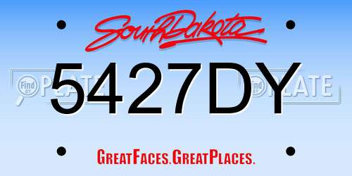 5427DY South Dakota License Plate