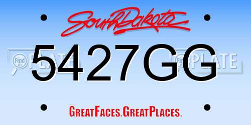 5427GG South Dakota License Plate
