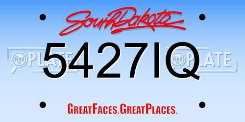 5427IQ South Dakota License Plate