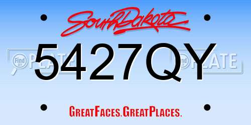 5427QY South Dakota License Plate