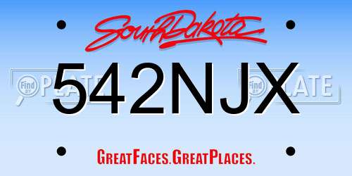 542NJX South Dakota License Plate