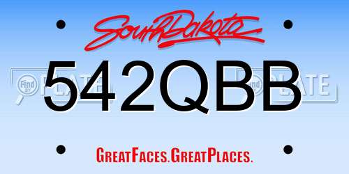 542QBB South Dakota License Plate