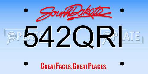 542QRI South Dakota License Plate