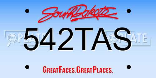 542TAS South Dakota License Plate