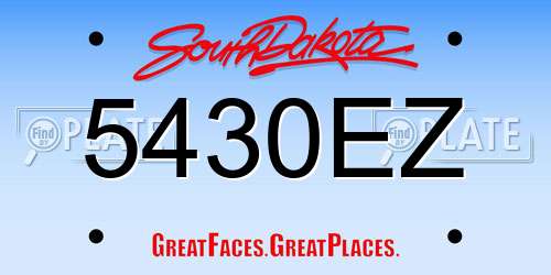5430EZ South Dakota License Plate