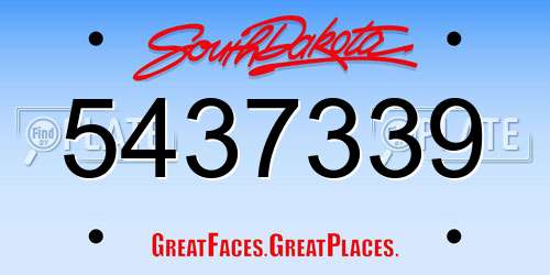 5437339 South Dakota License Plate