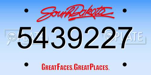 5439227 South Dakota License Plate