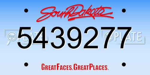 5439277 South Dakota License Plate