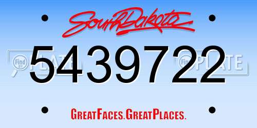 5439722 South Dakota License Plate