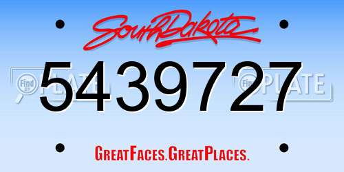 5439727 South Dakota License Plate